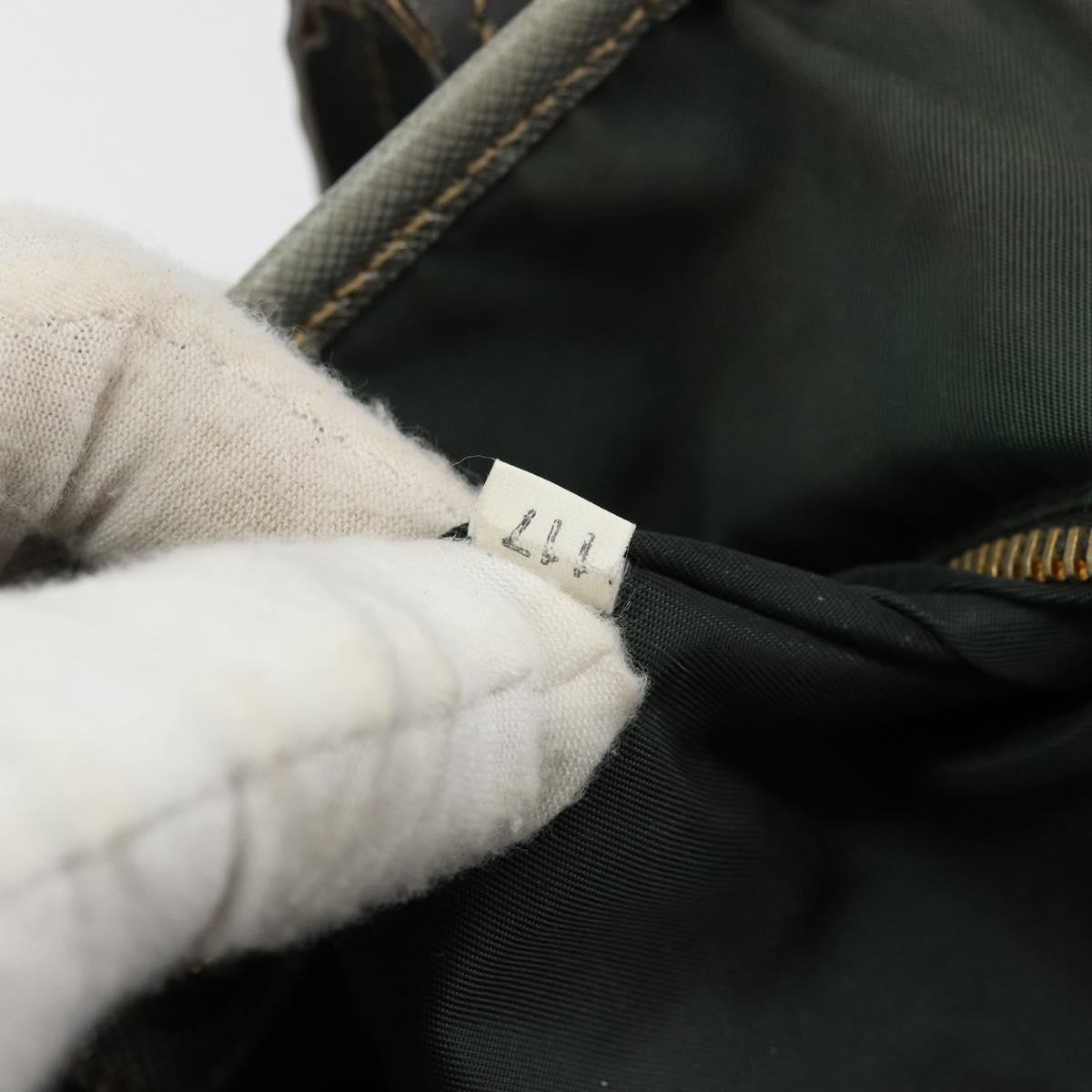 PRADA Tote Bag Nylon Green Gold Auth BA12579