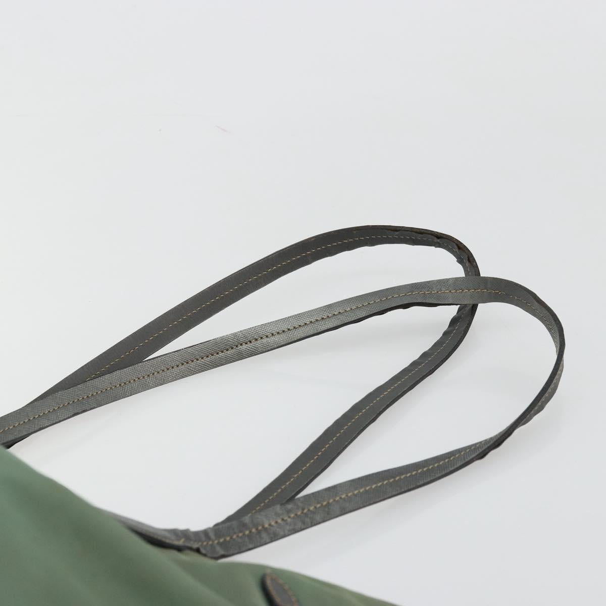 PRADA Tote Bag Nylon Green Gold Auth BA12579