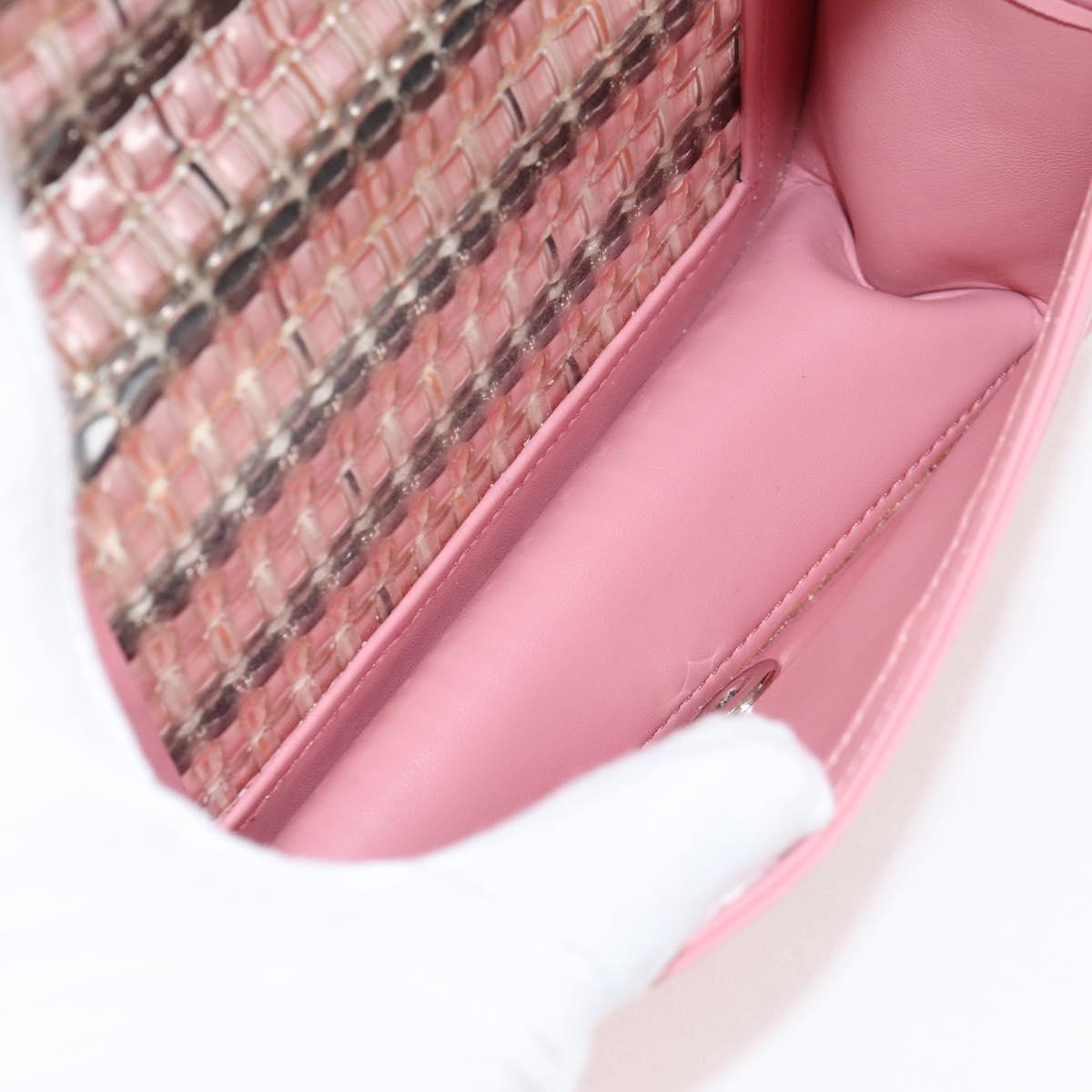 CHANEL Chain Matelasse Boy Chanel 20 Bag Lamb Skin Pink CC Auth BA1257AM