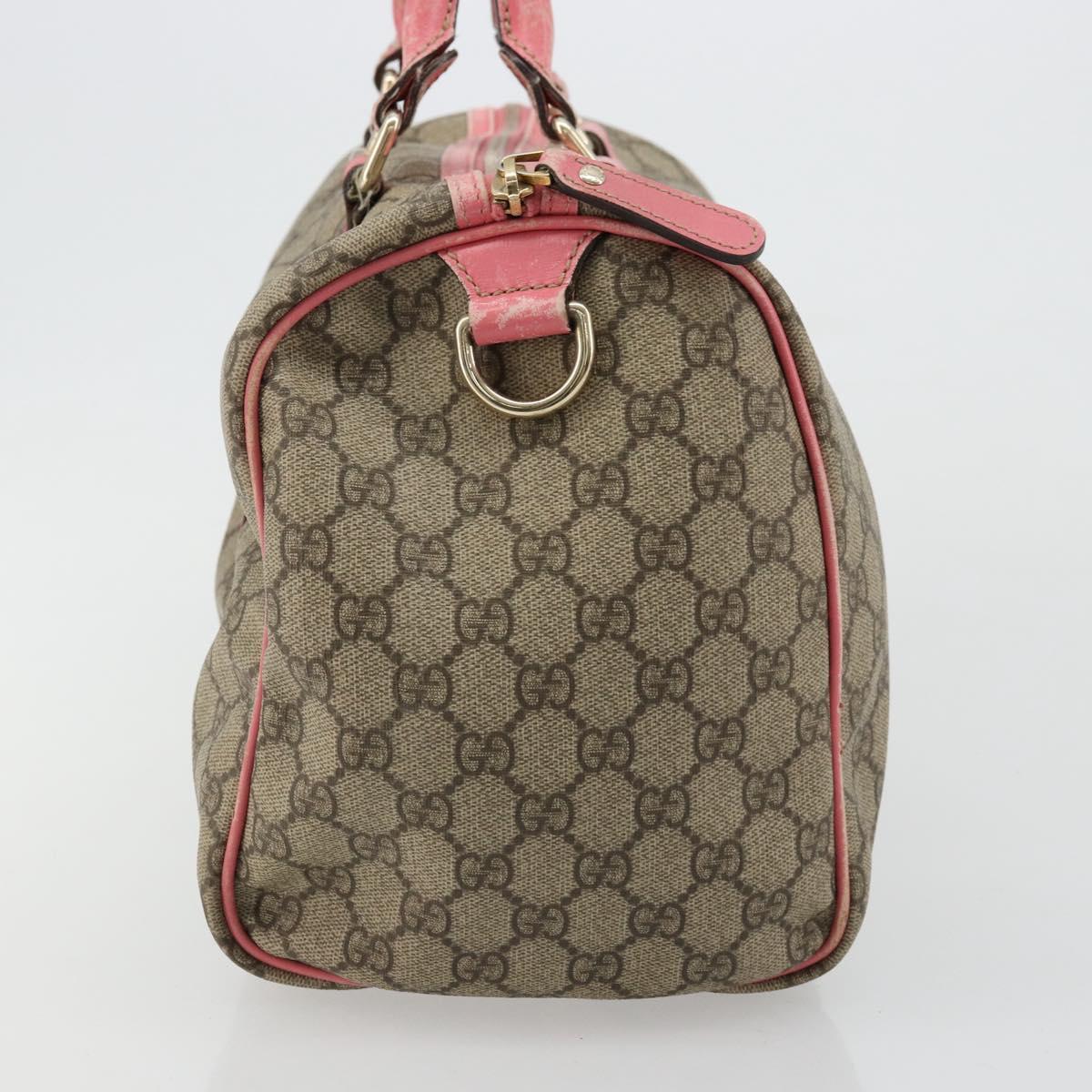 GUCCI GG Supreme Boston Bag PVC Beige Gold 193603 Auth BA12581