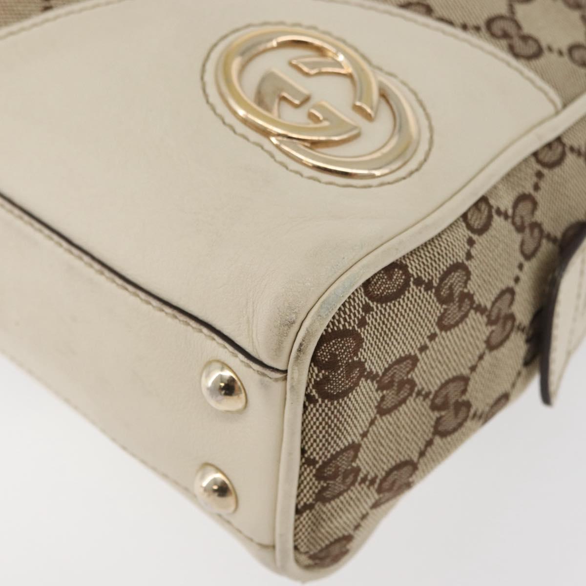 GUCCI GG Canvas Tote Bag Beige Gold 169971 Auth BA12582