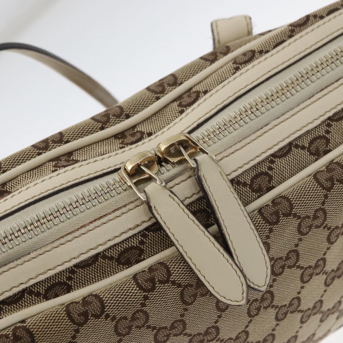 GUCCI GG Canvas Tote Bag Beige Gold 169971 Auth BA12582