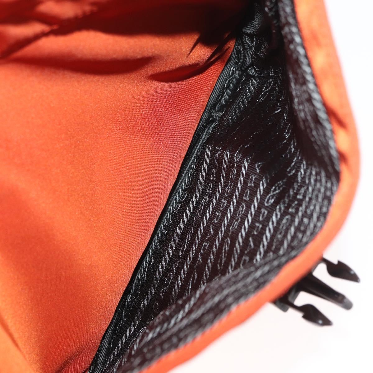 PRADA Shoulder Bag Nylon Orange Silver Auth BA12584A