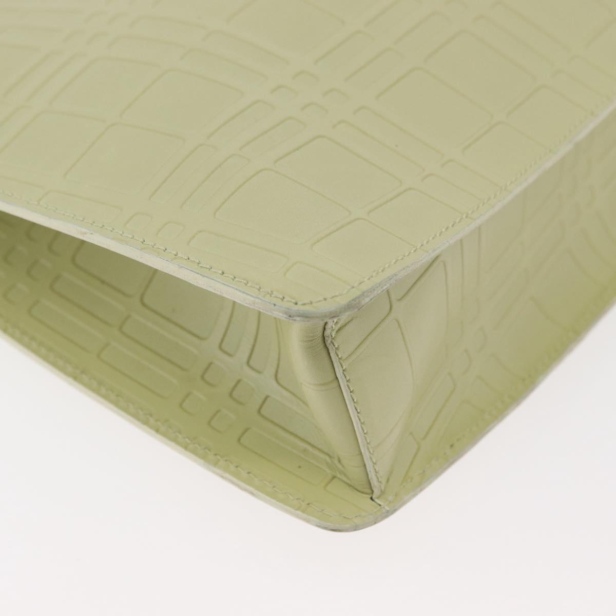 BURBERRY Shoulder Bag Leather Green Silver Auth BA12588A