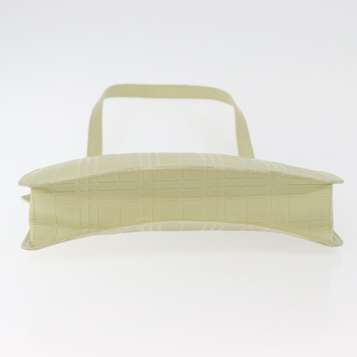 BURBERRY Shoulder Bag Leather Green Silver Auth BA12588A