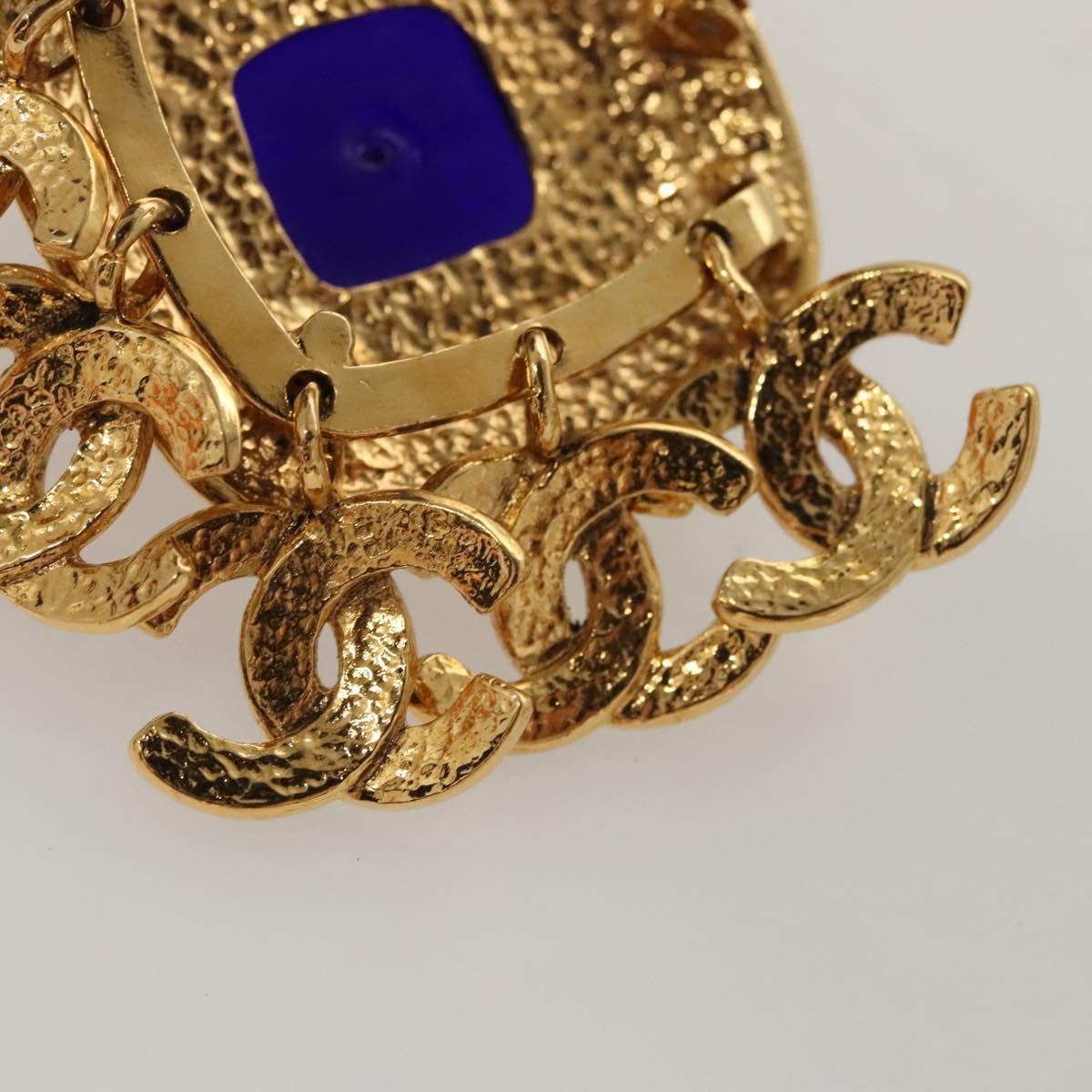 CHANEL Brooch metal Gold CC Auth BA1258SAM
