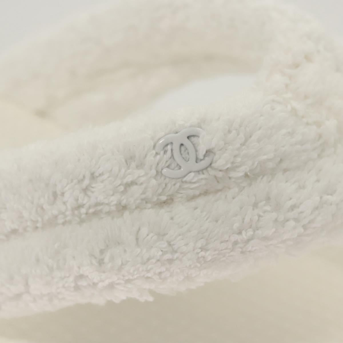 CHANEL Beach Sandals Cotton 39C White CC Auth BA1259SM