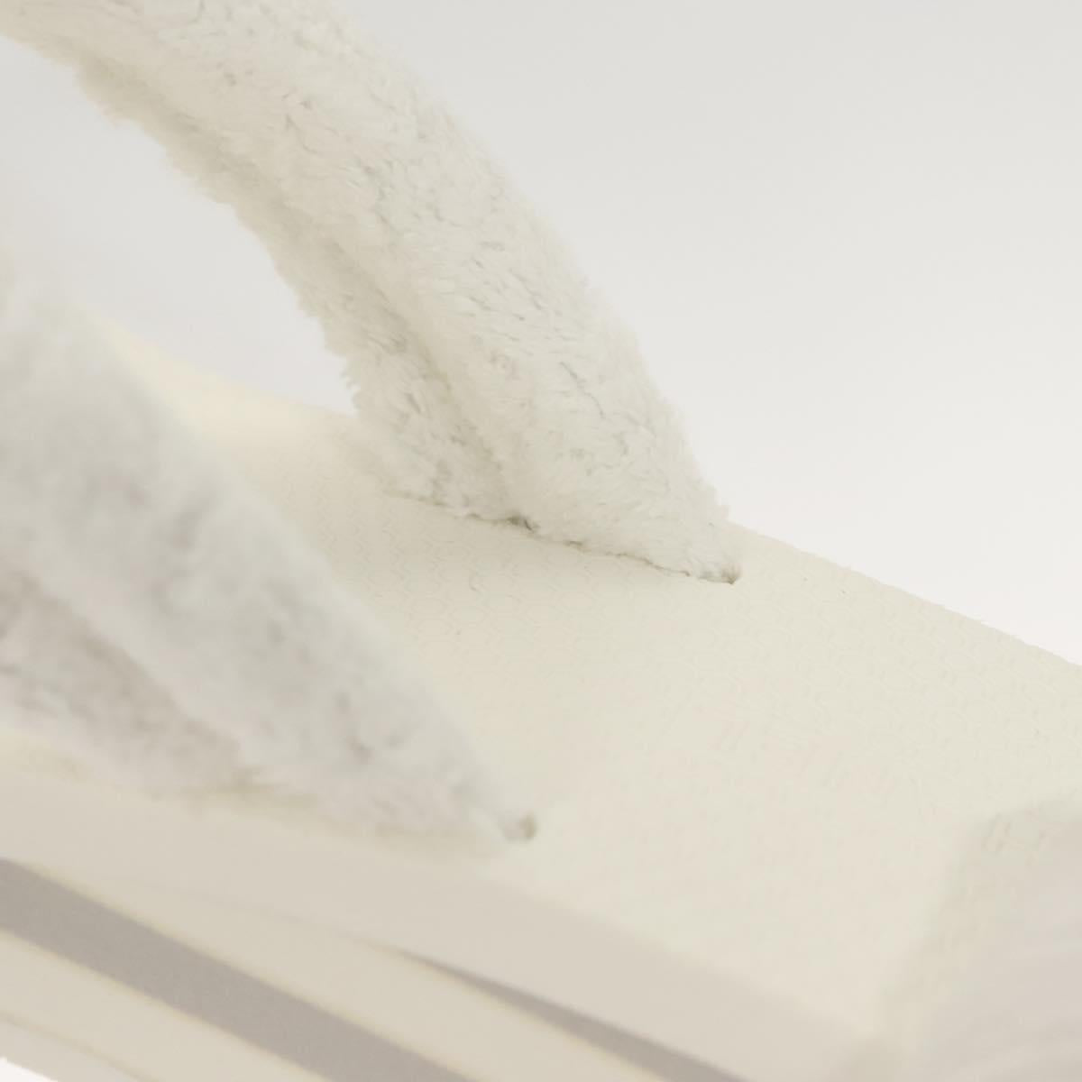 CHANEL Beach Sandals Cotton 39C White CC Auth BA1259SM
