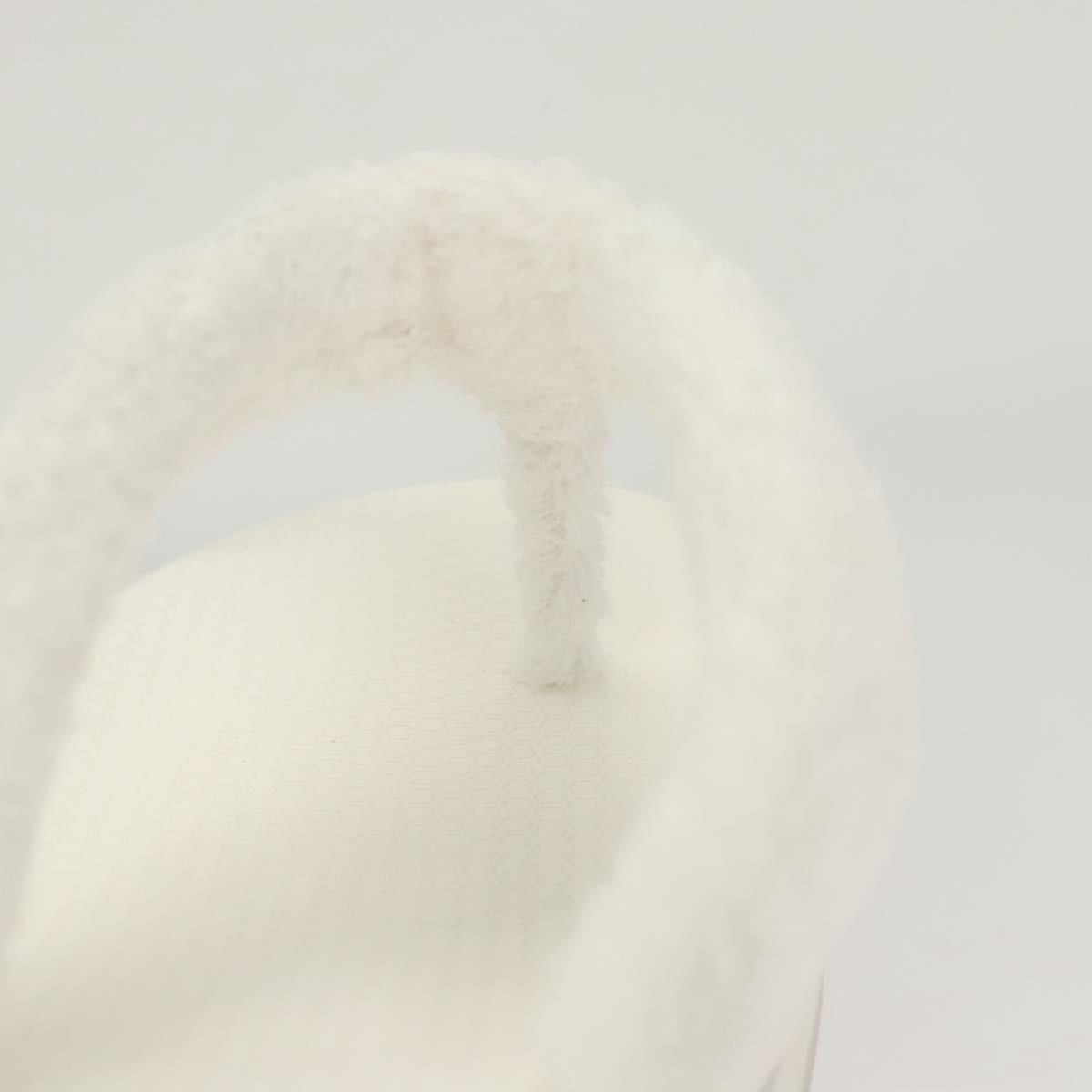 CHANEL Beach Sandals Cotton 39C White CC Auth BA1259SM