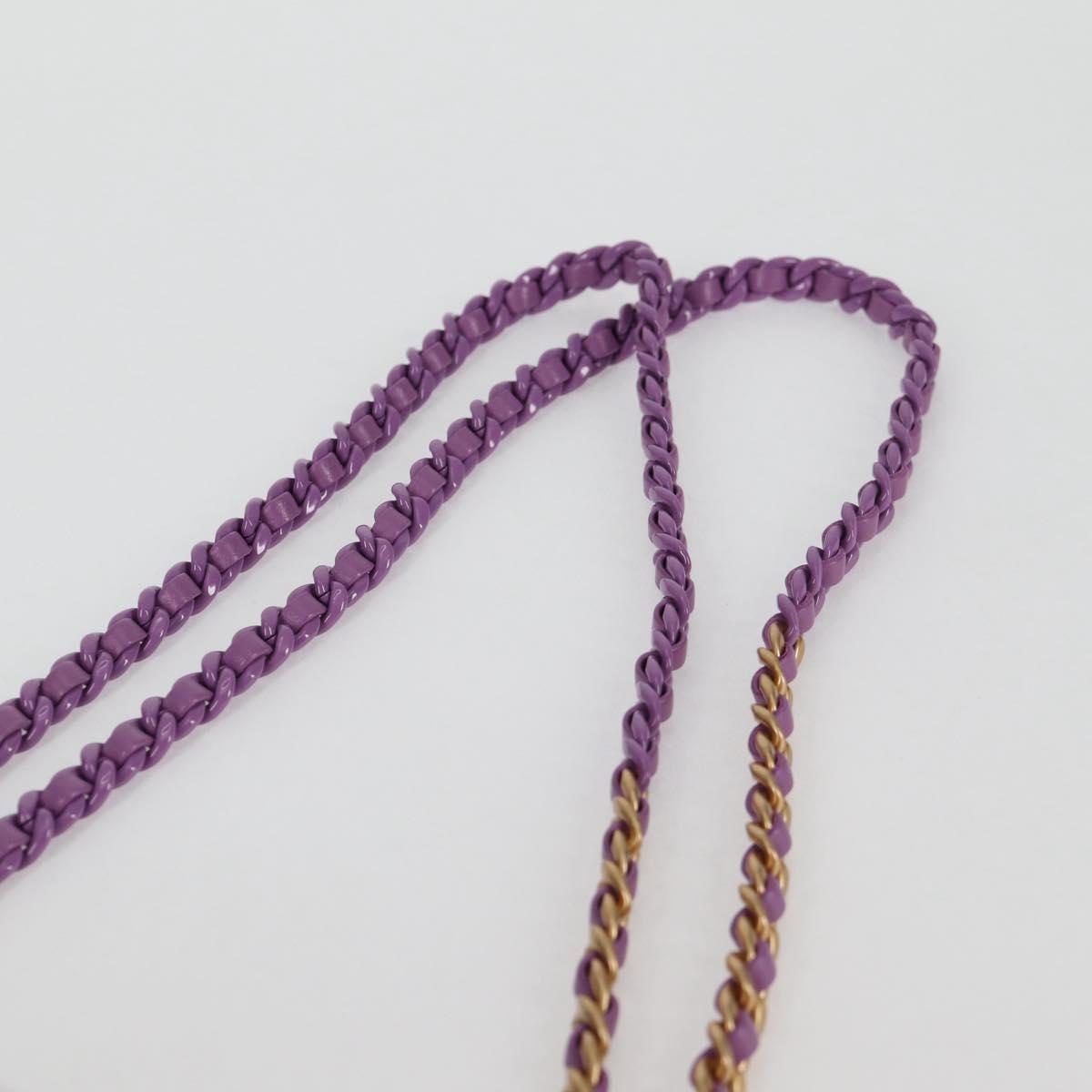 CHANEL Chain Matelasse Backpack Lamb Skin Purple CC Auth BA1260AM