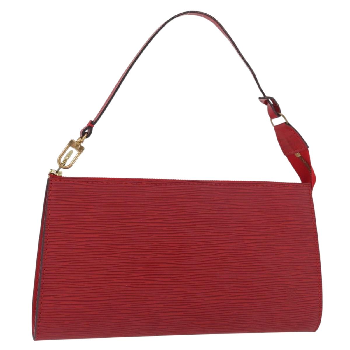 LOUIS VUITTON Epi Pochette Accessoires Pouch Red M52947 LV Auth BA12612A