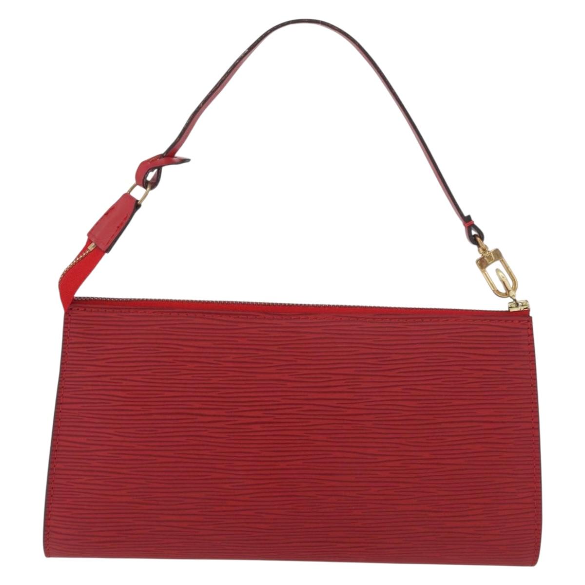 LOUIS VUITTON Epi Pochette Accessoires Pouch Red M52947 LV Auth BA12612A