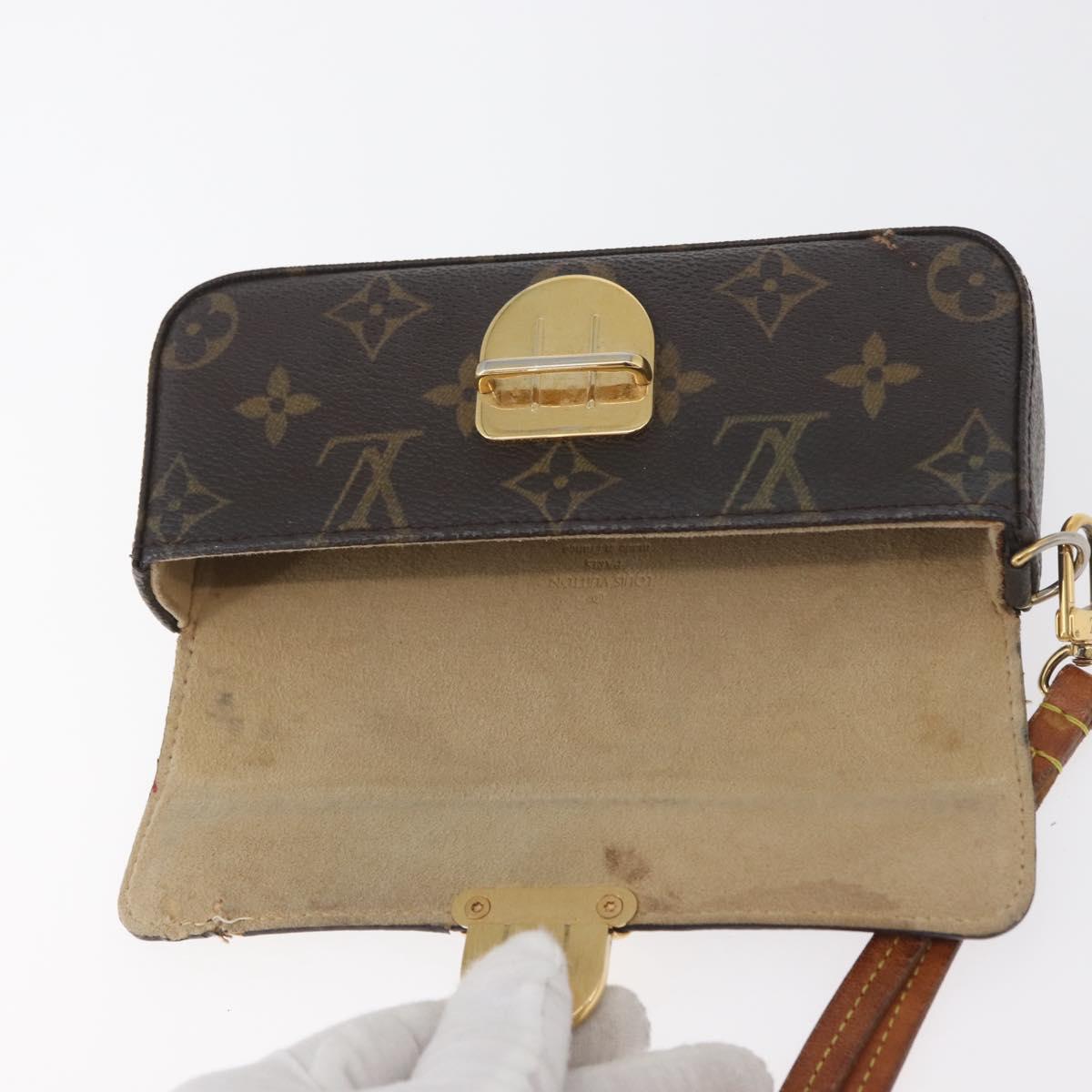 LOUIS VUITTON Monogram Pochette lagoon Glasses Case M60008 LV Auth BA12613