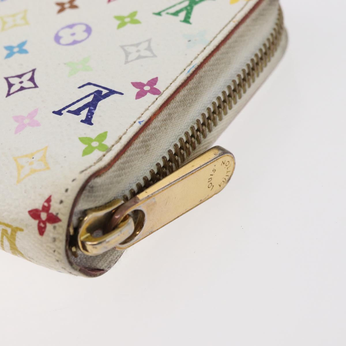 LOUIS VUITTON Monogram Multicolor Zippy Long Wallet White M60241 LV Auth BA12620