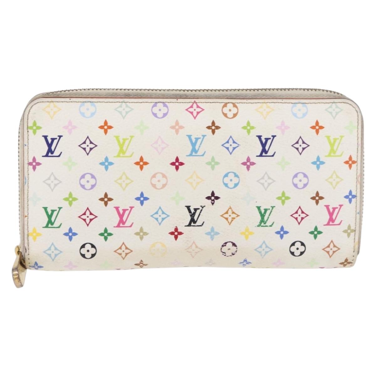 LOUIS VUITTON Monogram Multicolor Zippy Long Wallet White M60241 LV Auth BA12620