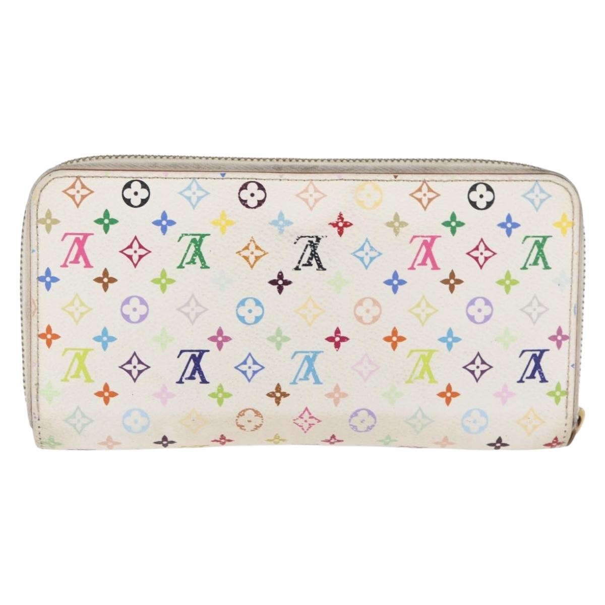 LOUIS VUITTON Monogram Multicolor Zippy Long Wallet White M60241 LV Auth BA12620