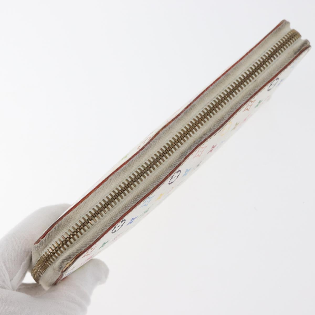 LOUIS VUITTON Monogram Multicolor Zippy Long Wallet White M60241 LV Auth BA12620