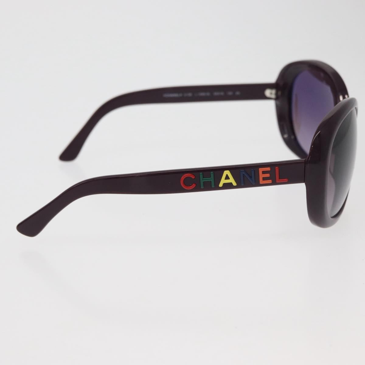 CHANEL Sunglasses plastic Purple CC Auth BA12624M