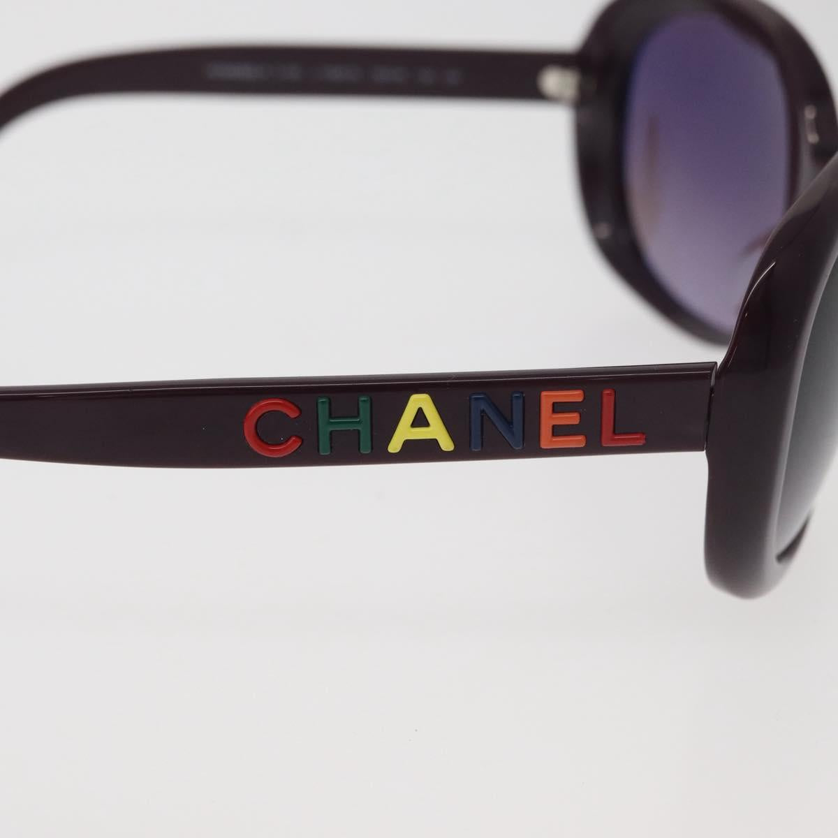 CHANEL Sunglasses plastic Purple CC Auth BA12624M