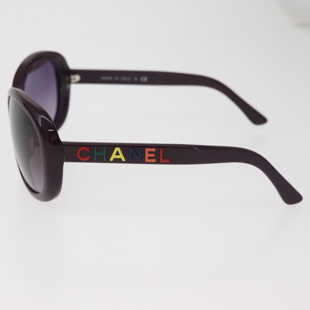 CHANEL Sunglasses plastic Purple CC Auth BA12624M