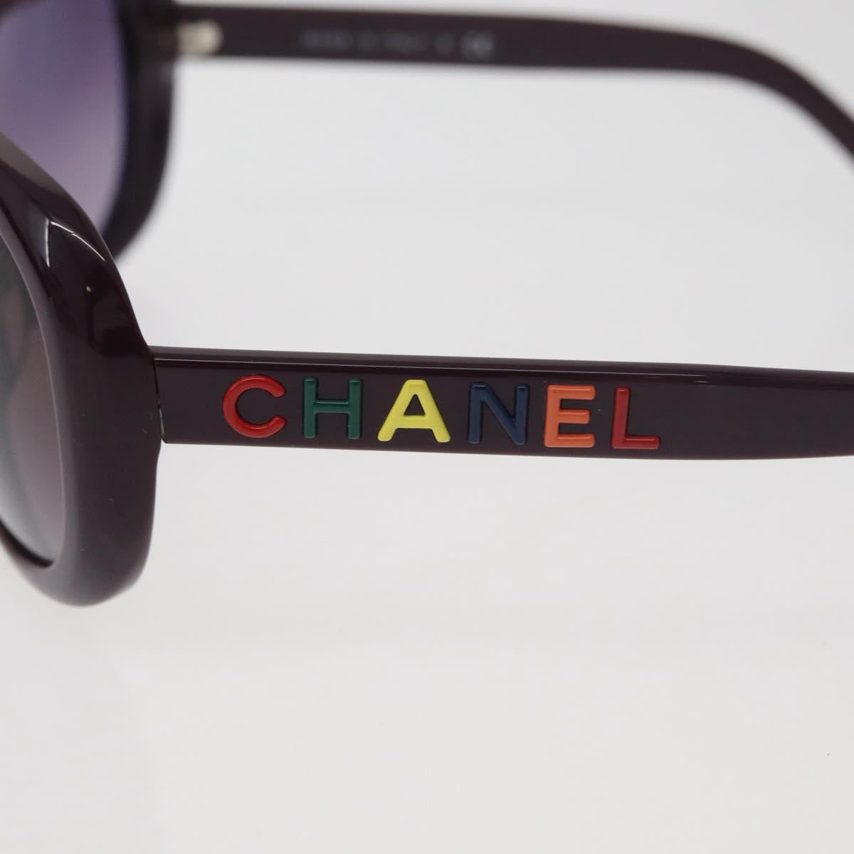 CHANEL Sunglasses plastic Purple CC Auth BA12624M