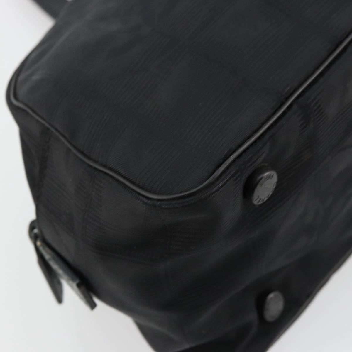 CHANEL New Travel line Hand Bag Nylon Black CC Auth BA12635A