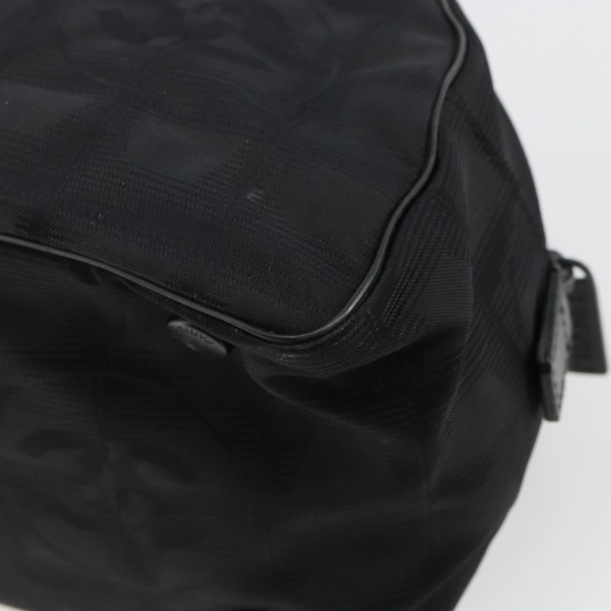 CHANEL New Travel line Hand Bag Nylon Black CC Auth BA12635A