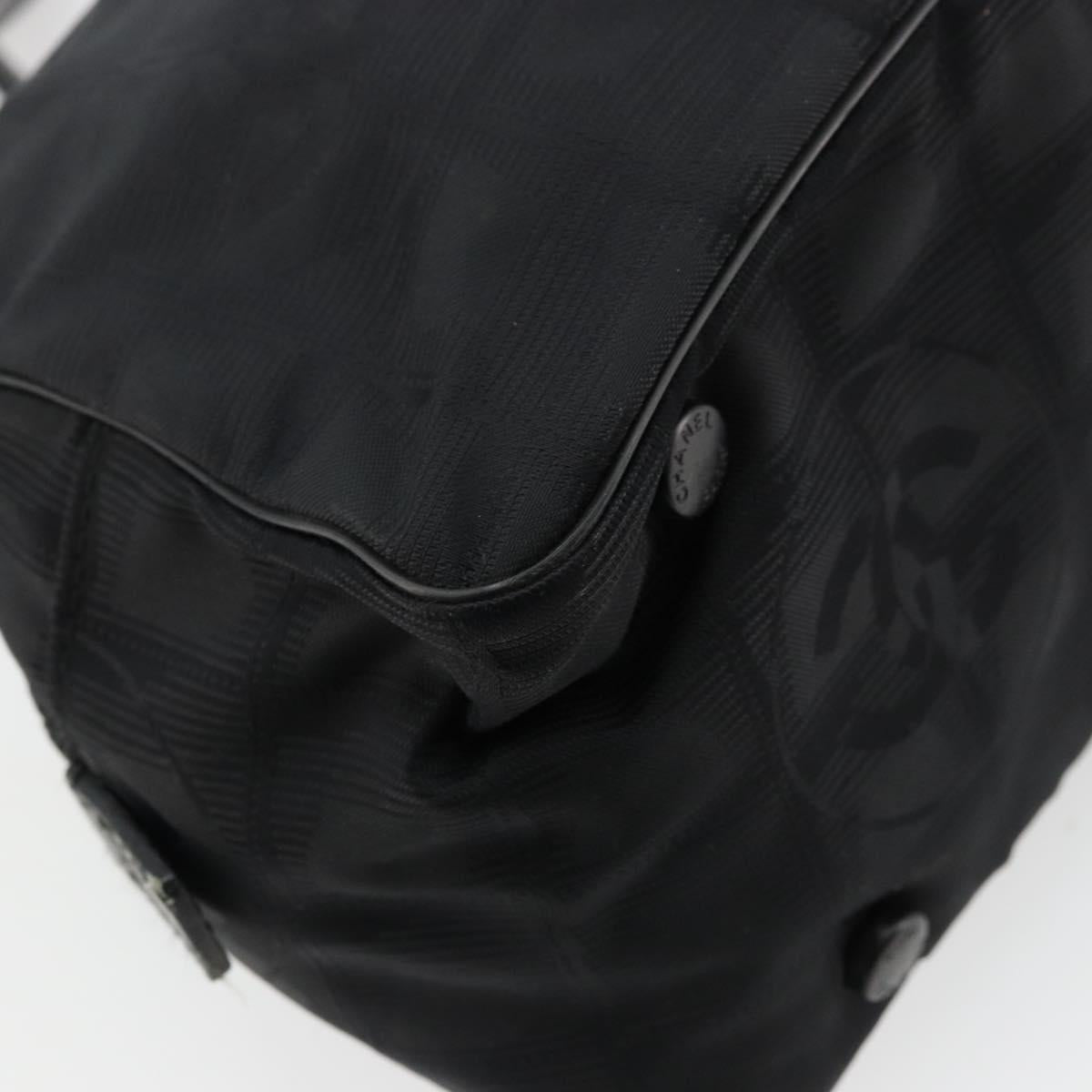 CHANEL New Travel line Hand Bag Nylon Black CC Auth BA12635A