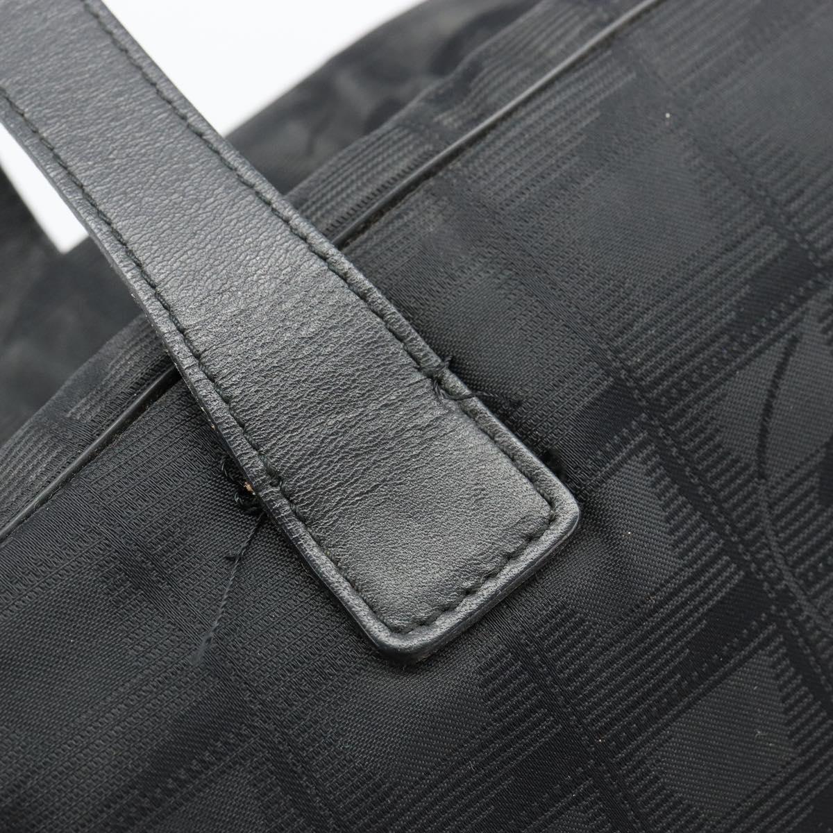 CHANEL New Travel line Hand Bag Nylon Black CC Auth BA12635A