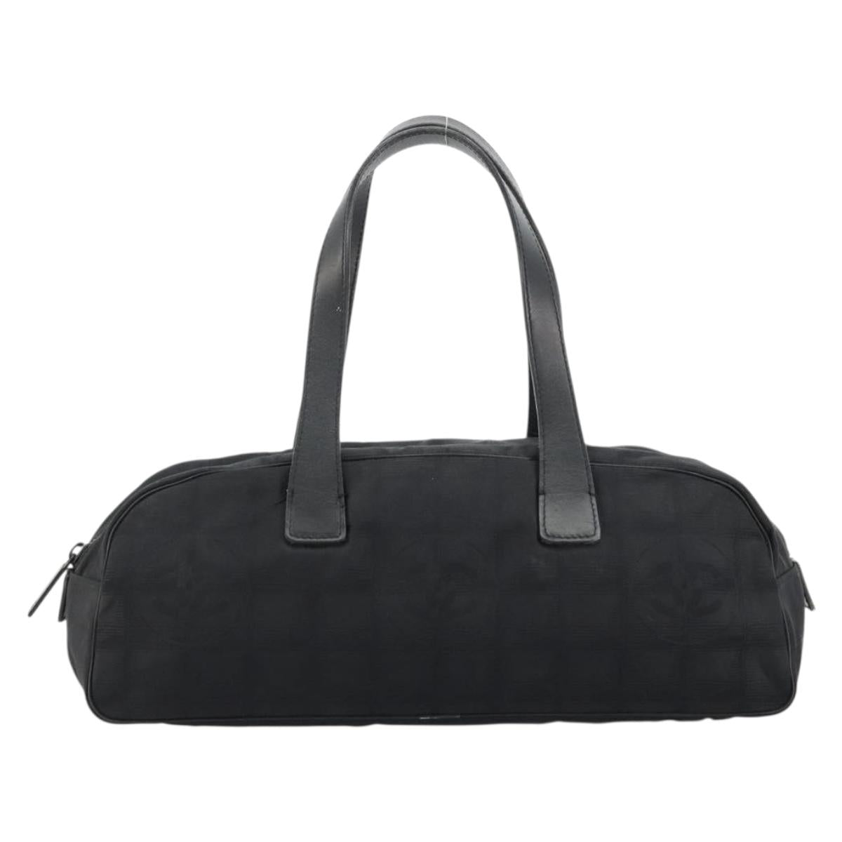 CHANEL New Travel line Hand Bag Nylon Black CC Auth BA12635A