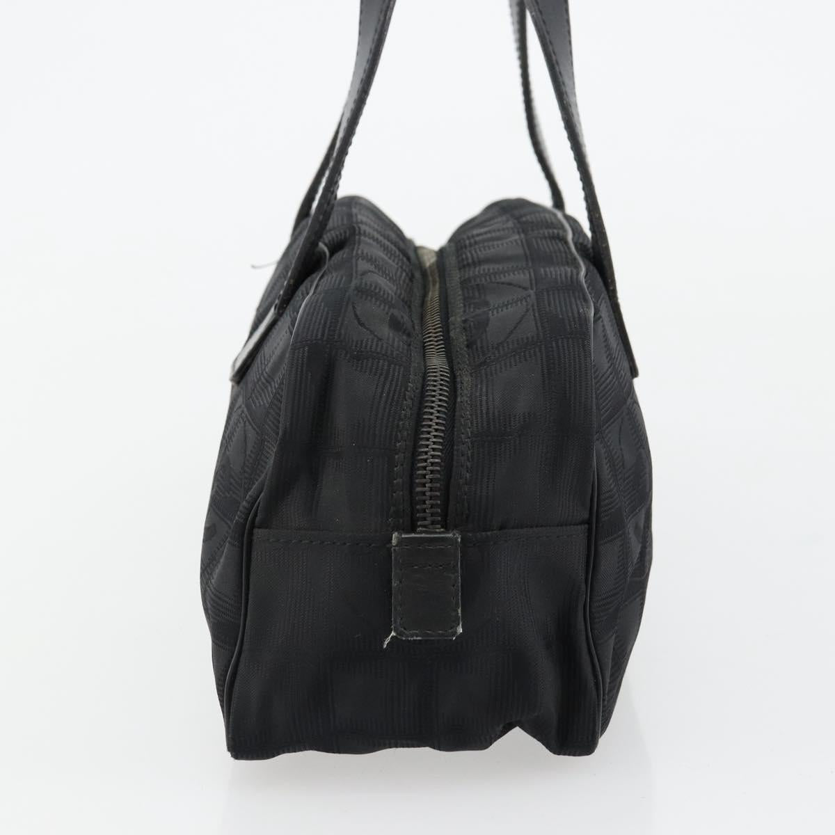 CHANEL New Travel line Hand Bag Nylon Black CC Auth BA12635A