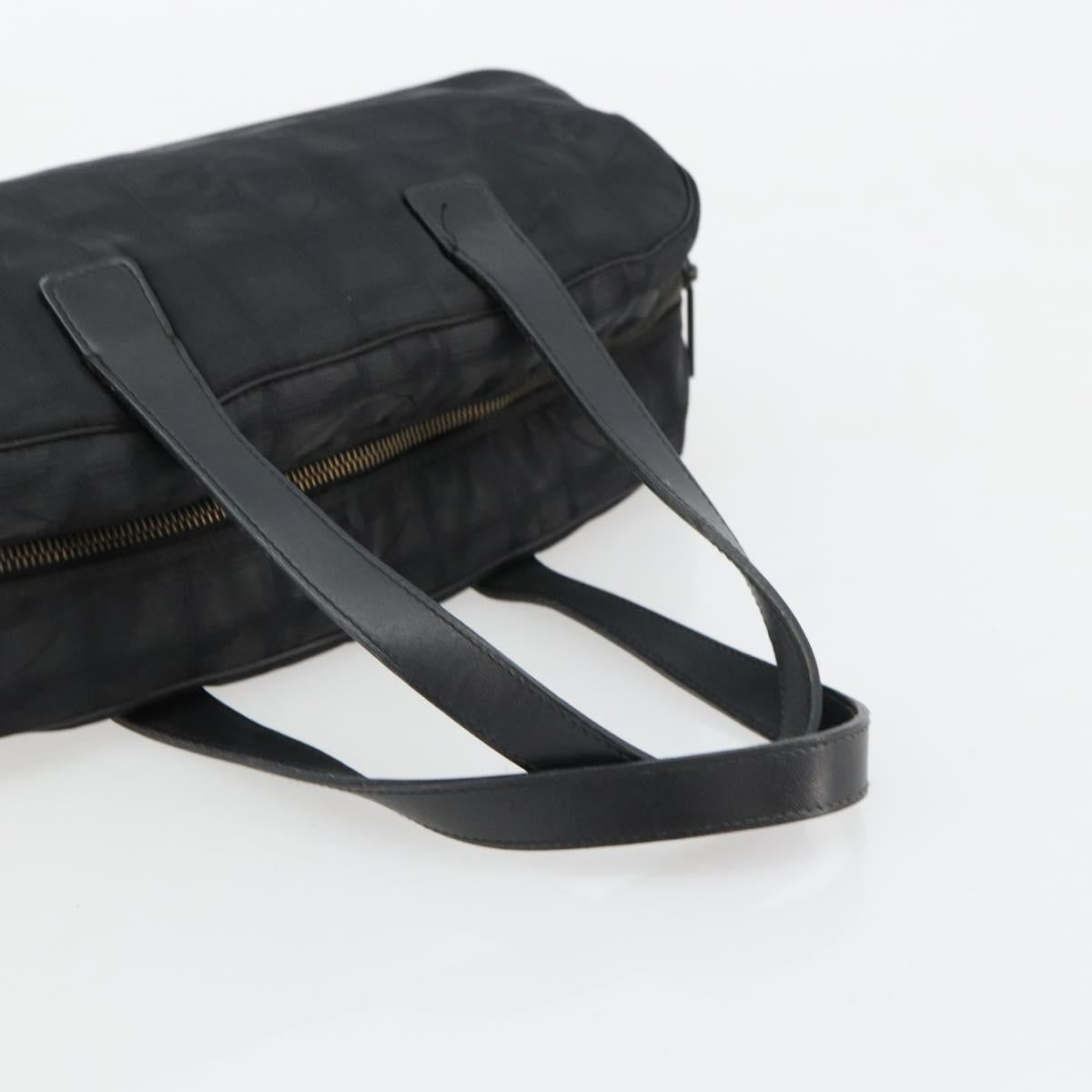 CHANEL New Travel line Hand Bag Nylon Black CC Auth BA12635A