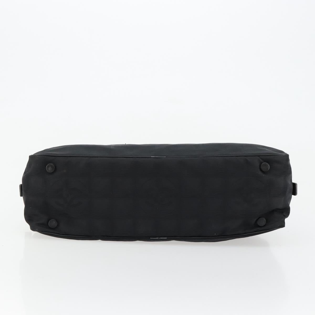 CHANEL New Travel line Hand Bag Nylon Black CC Auth BA12635A