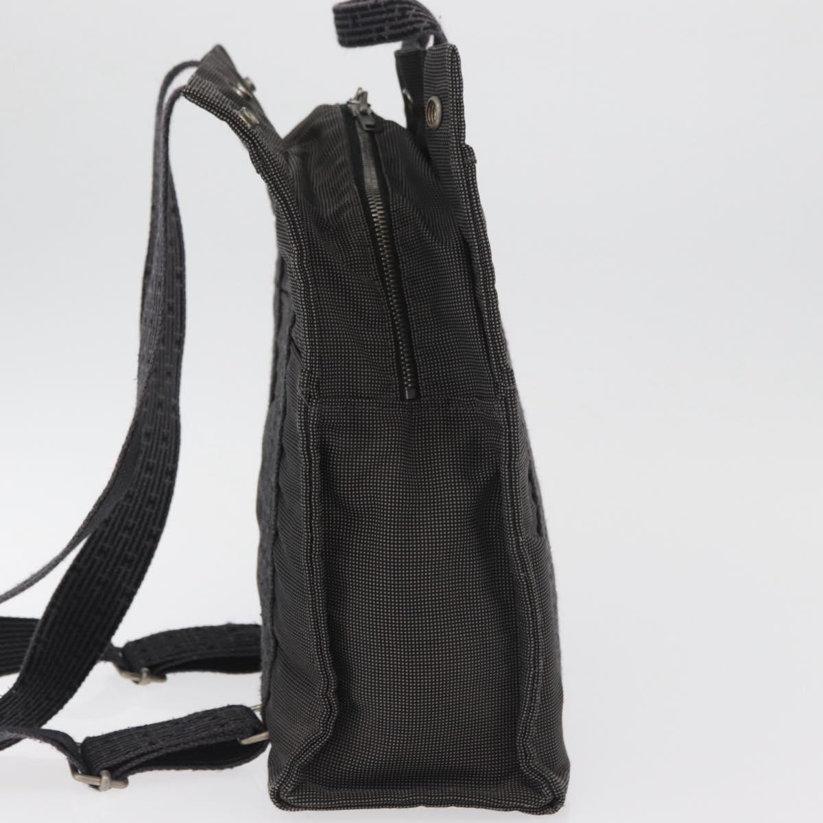 HERMES Her Line Backpack Canvas Gray Silver Auth BA12638A