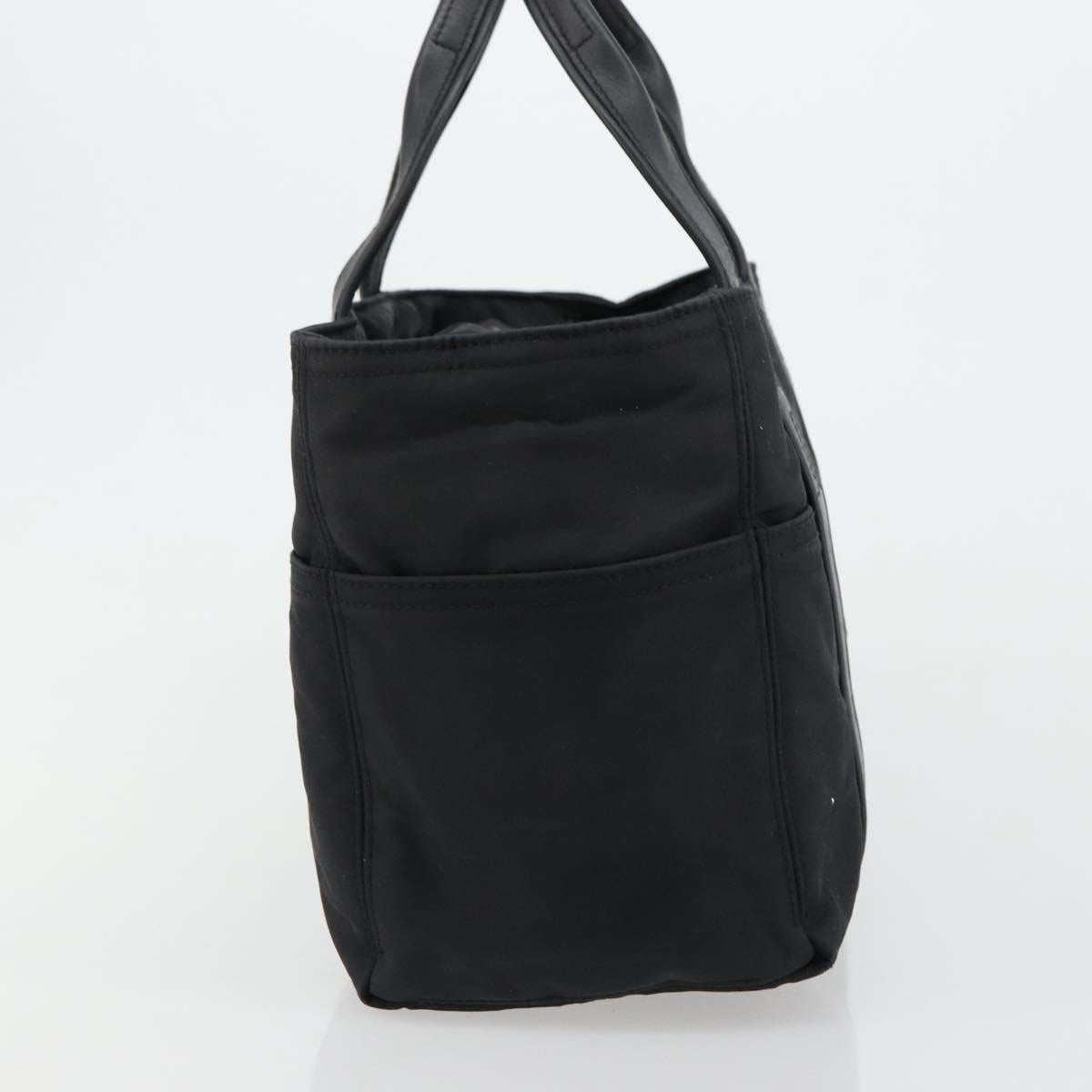 HERMES Acape Luco PM Hand Bag Nylon Black Silver Auth BA12640