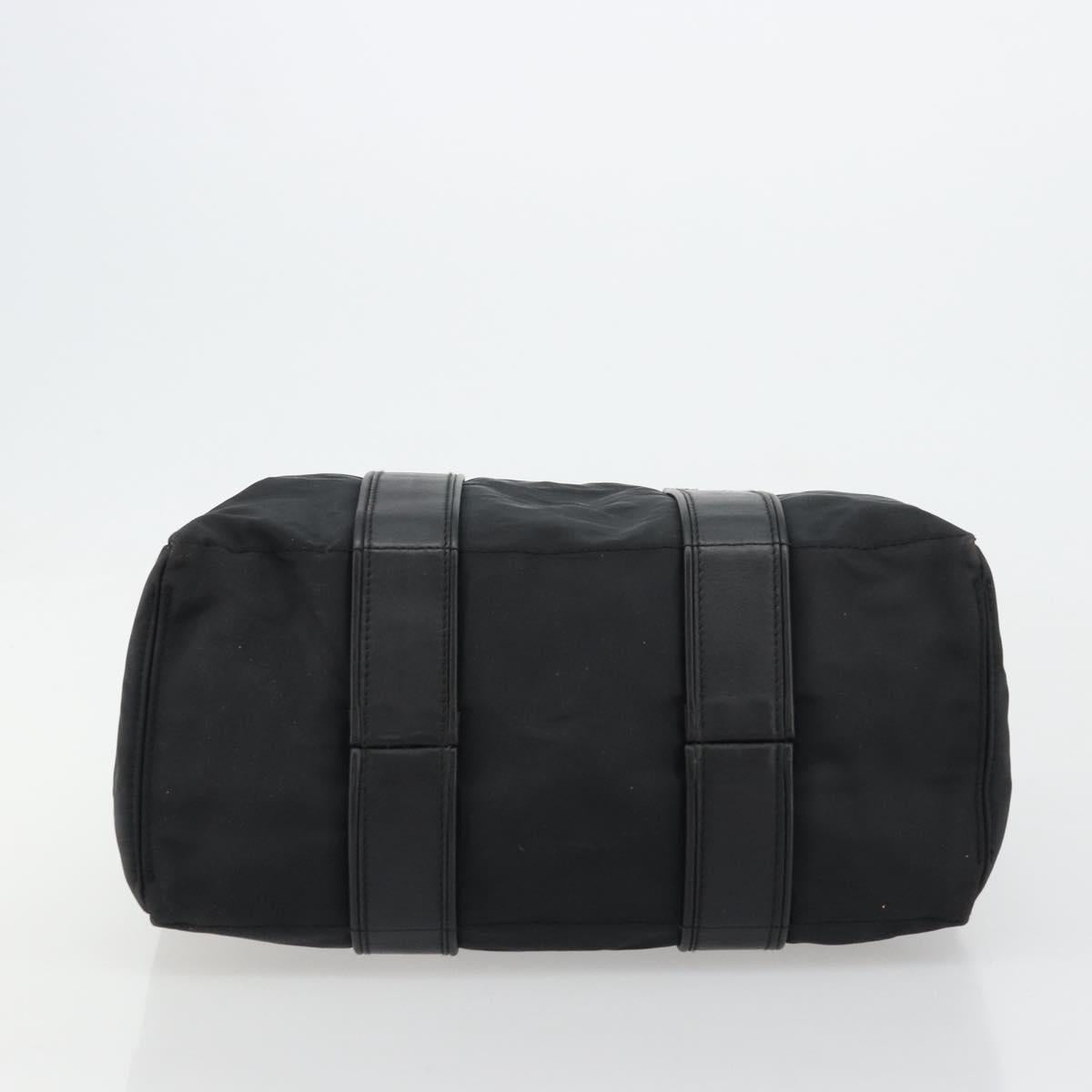HERMES Acape Luco PM Hand Bag Nylon Black Silver Auth BA12640