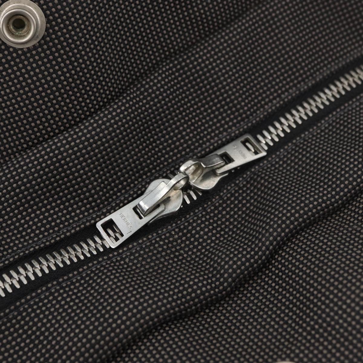 HERMES Her Line Tote Tote Bag Canvas Gray Silver Auth BA12645