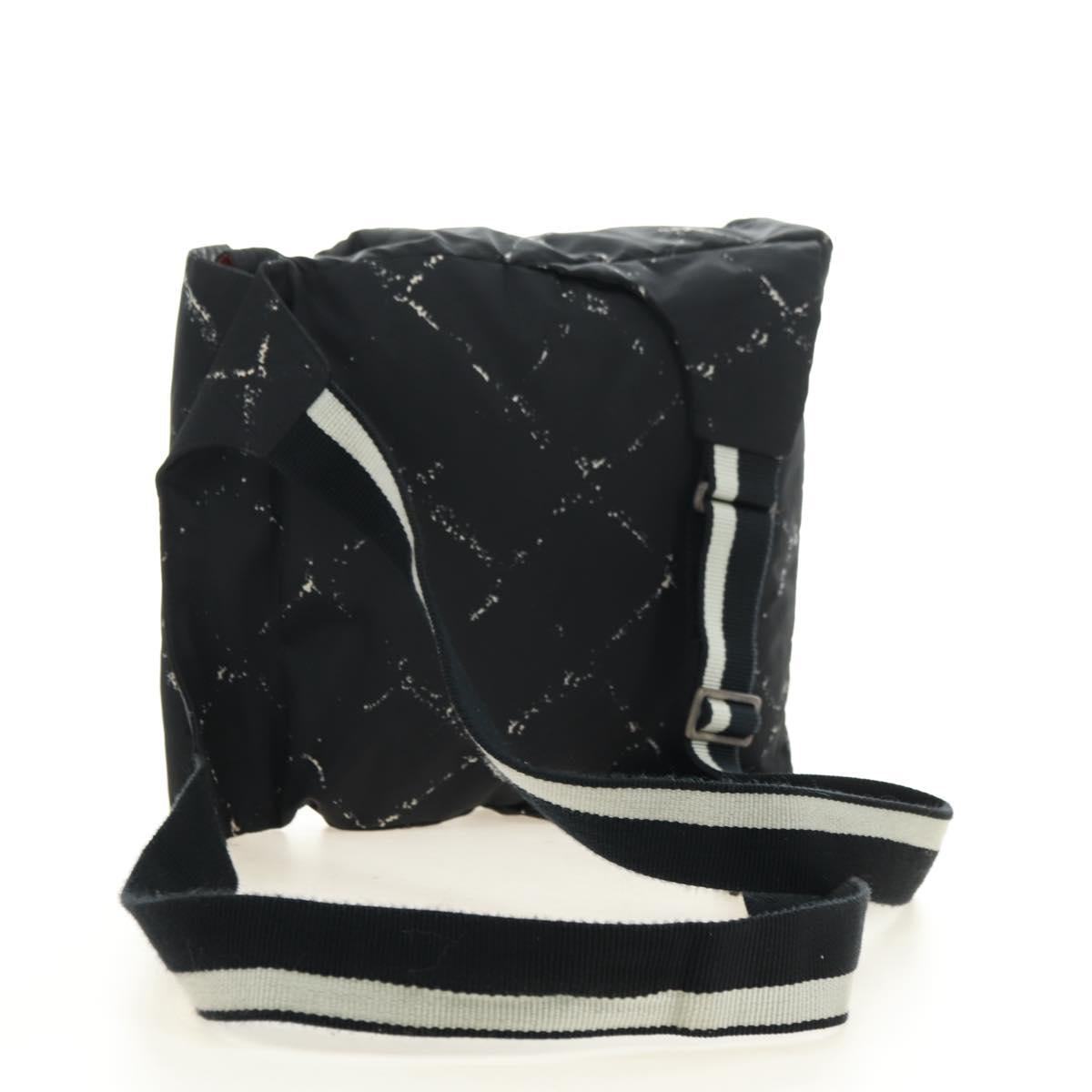 CHANEL New Travel line Backpack Nylon Black CC Auth BA12647V