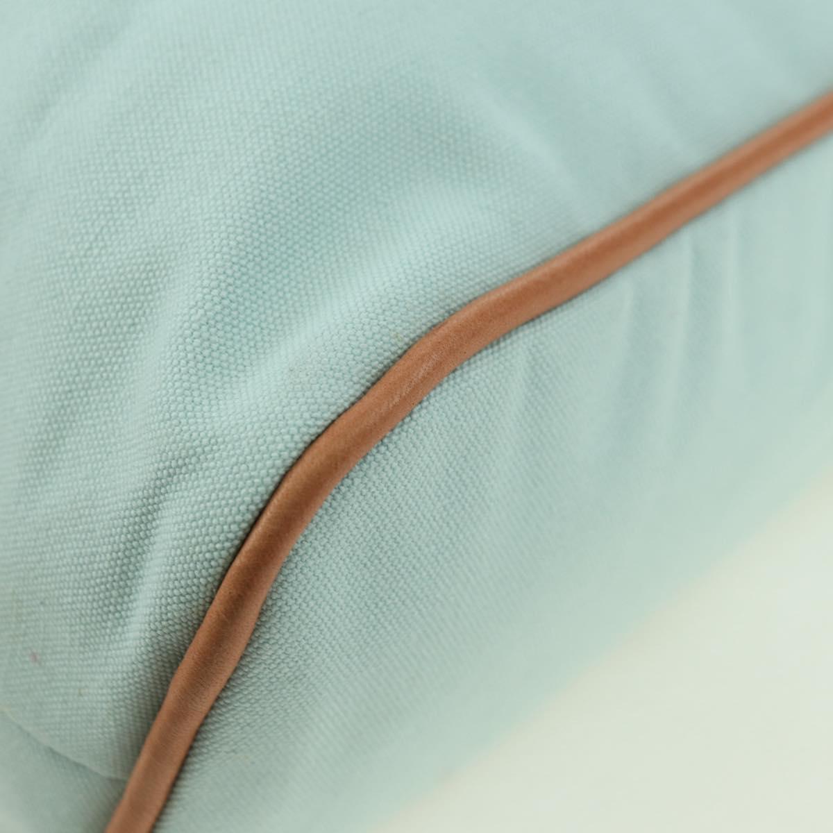 HERMES Bolide Pouch Cotton Light Blue Gold Auth BA12648V