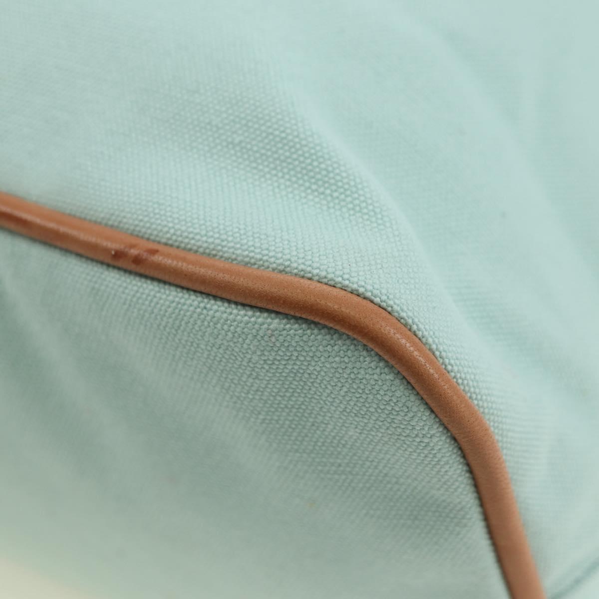 HERMES Bolide Pouch Cotton Light Blue Gold Auth BA12648V