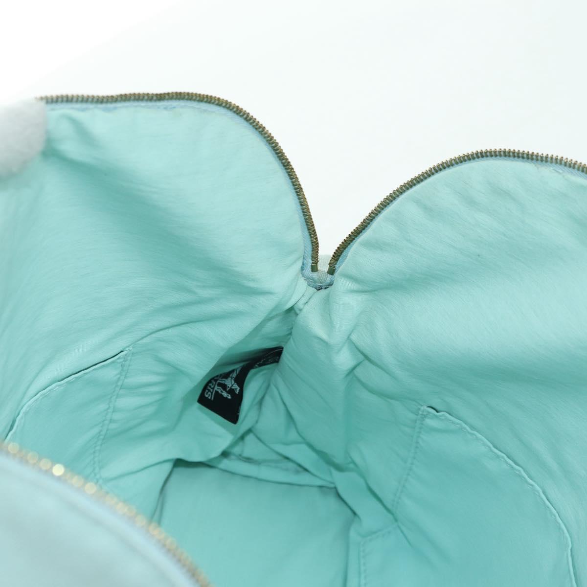 HERMES Bolide Pouch Cotton Light Blue Gold Auth BA12648V