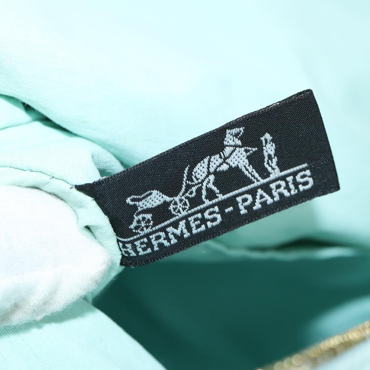 HERMES Bolide Pouch Cotton Light Blue Gold Auth BA12648V