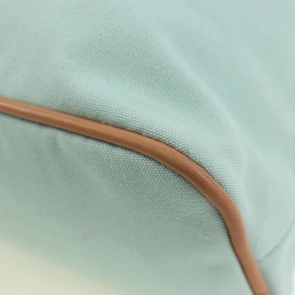 HERMES Bolide Pouch Cotton Light Blue Gold Auth BA12648V