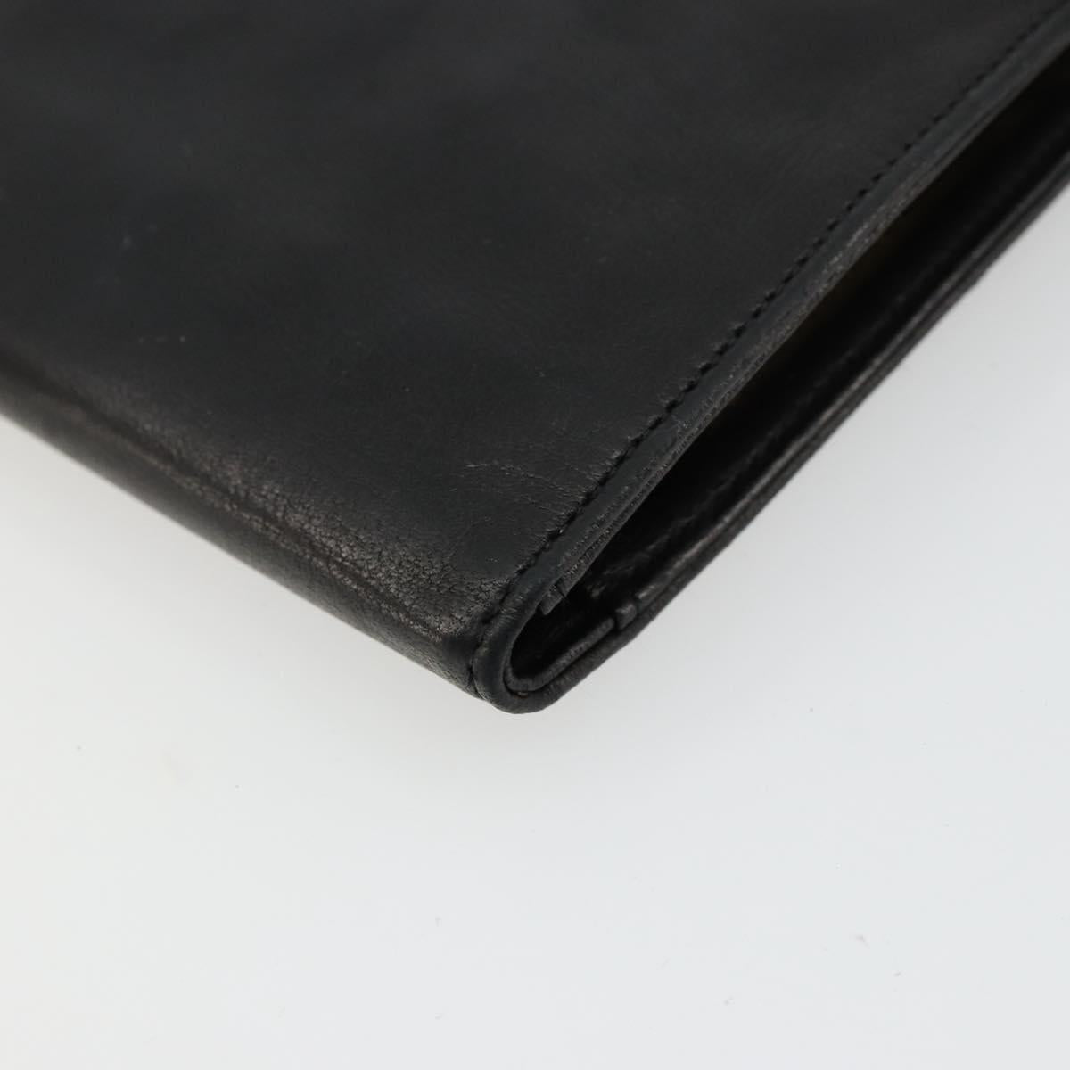 CHANEL Long Wallet Lamb Skin Black CC Auth BA12654A