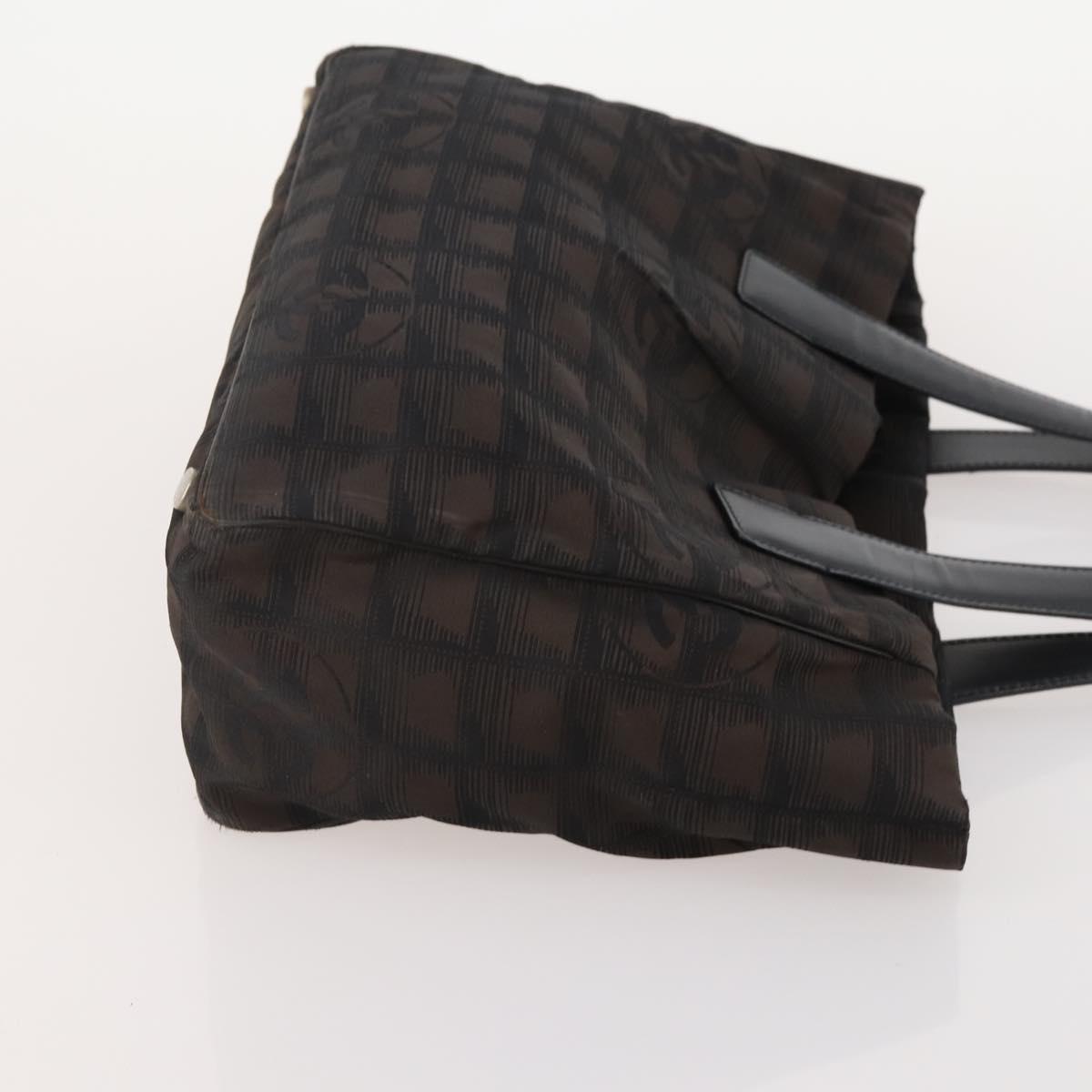 CHANEL New Travel line Tote Bag Nylon 3 Set Black Beige CC Auth BA12659
