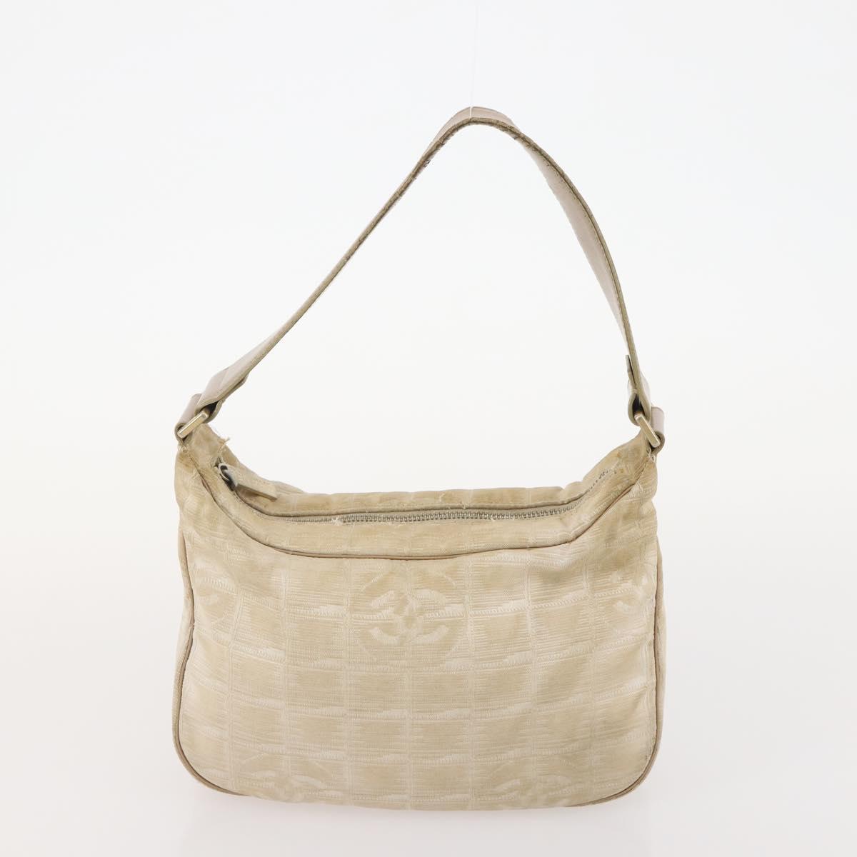 CHANEL New Travel line Tote Bag Nylon 3 Set Black Beige CC Auth BA12659
