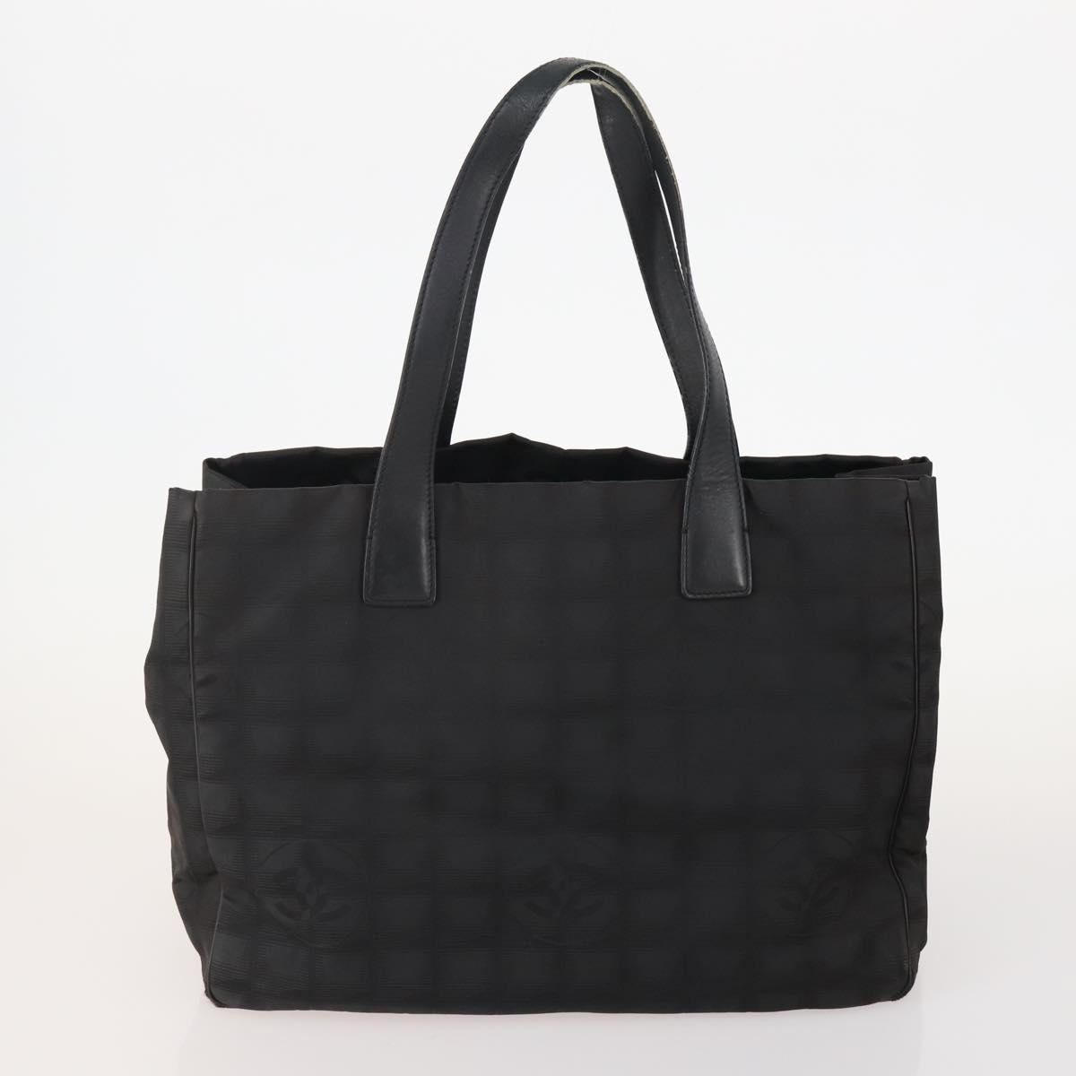 CHANEL New Travel line Tote Bag Nylon 3 Set Black Beige CC Auth BA12659