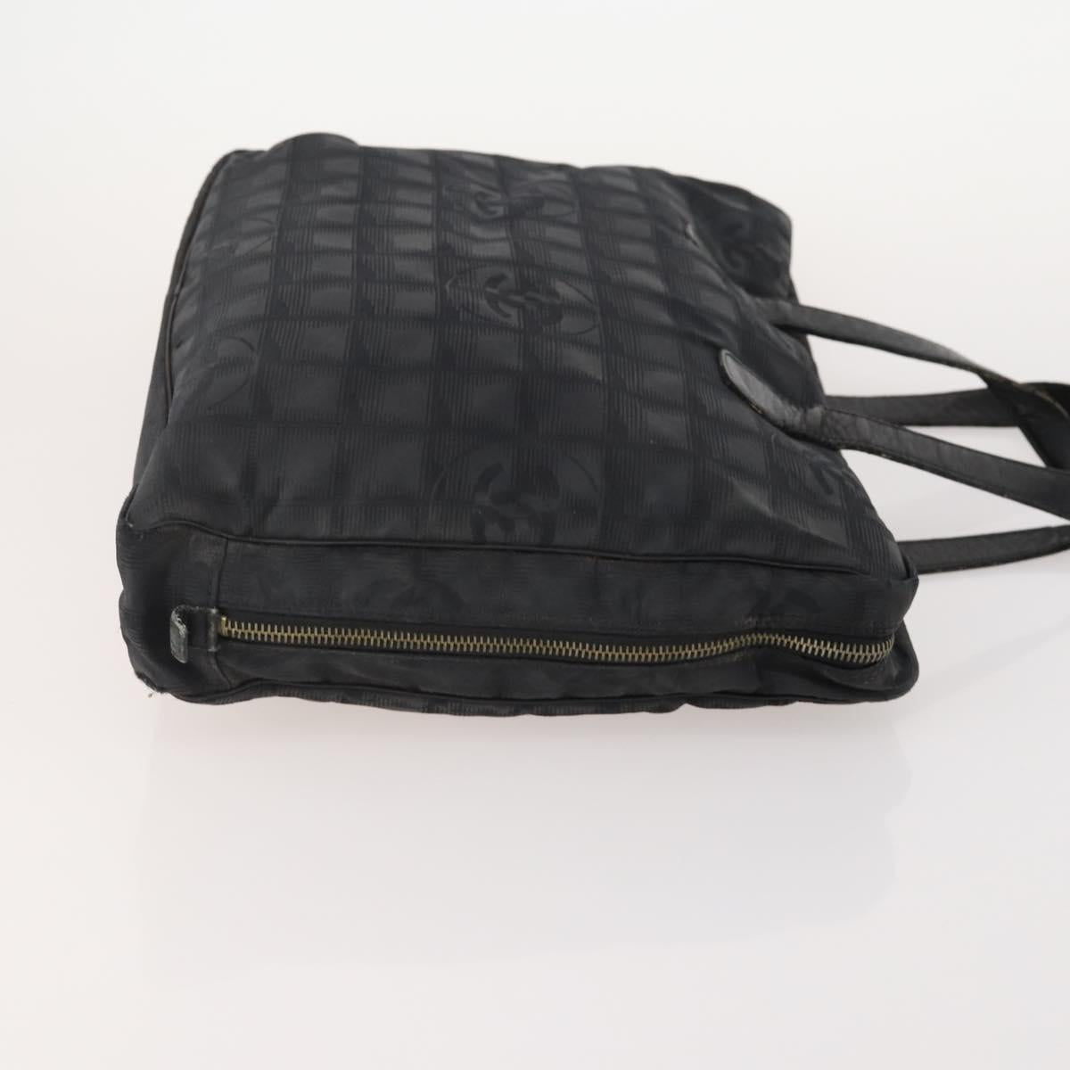 CHANEL New Travel line Tote Bag Nylon 3 Set Black Beige CC Auth BA12660