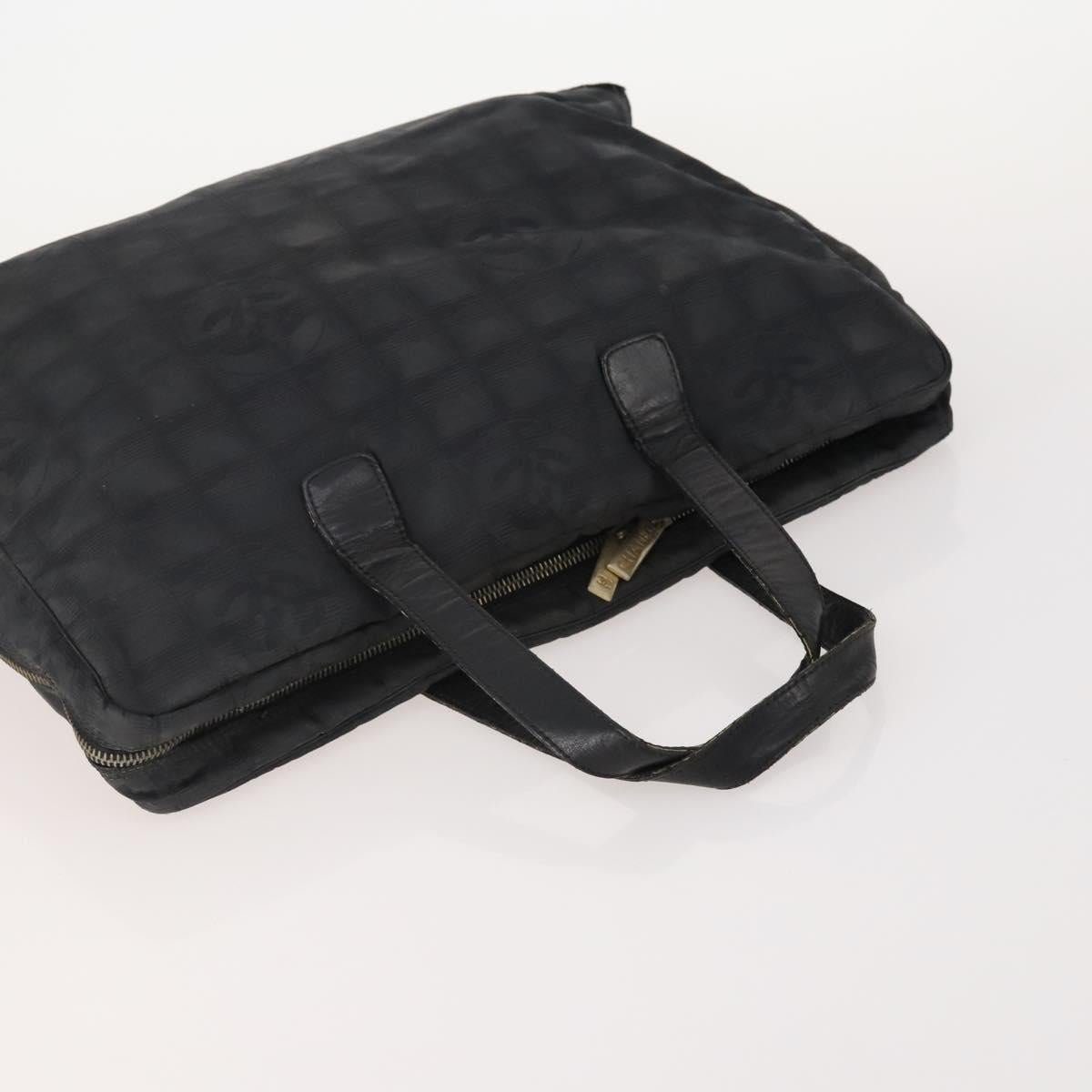 CHANEL New Travel line Tote Bag Nylon 3 Set Black Beige CC Auth BA12660