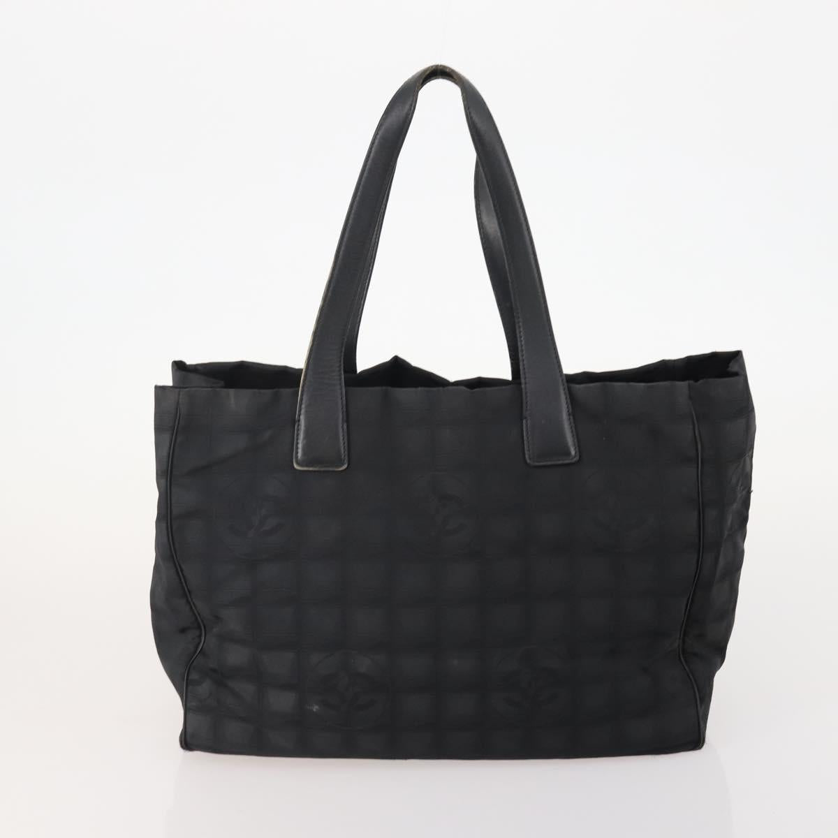 CHANEL New Travel line Tote Bag Nylon 3 Set Black Beige CC Auth BA12660